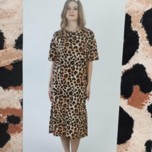 Koszula nocna w panterkę - długa.