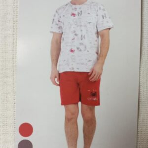 Piżama męska z krótkim rękawem.