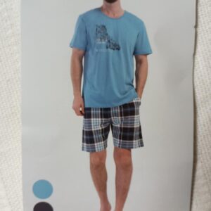 Piżama męska z krótkim rękawem.